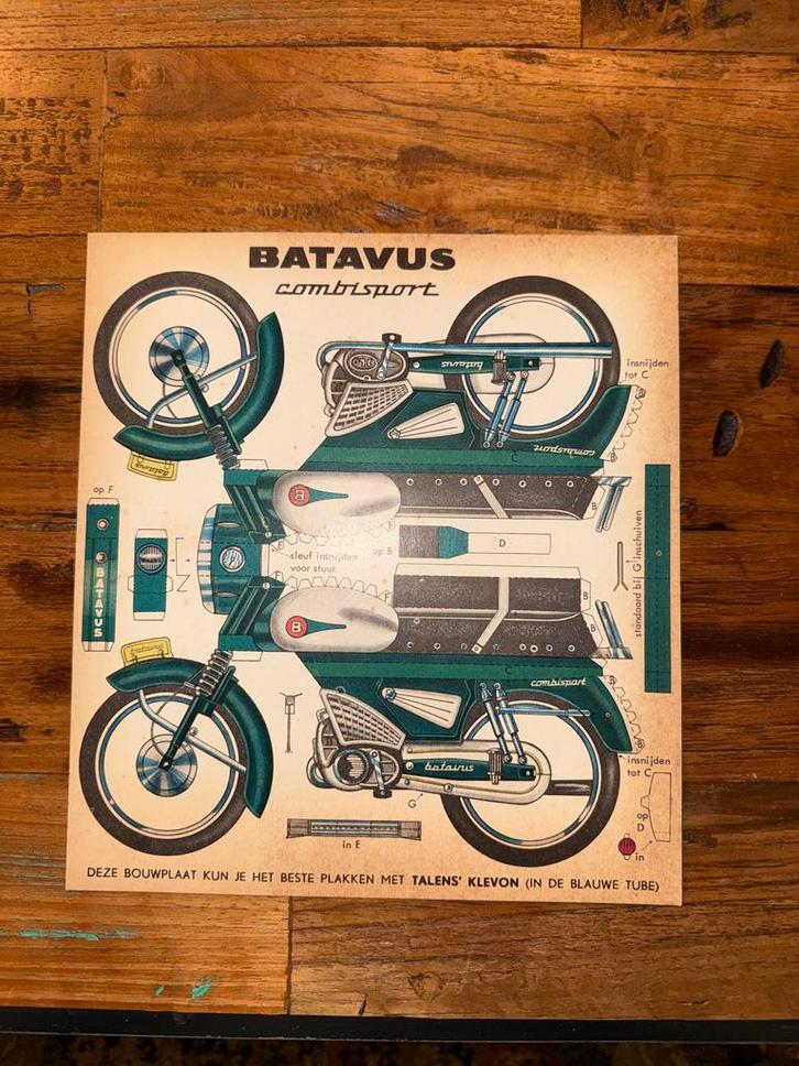 Batavus Combisport Bouwplaat, Hobby en Vrije tijd, Modelbouw | Auto's en Voertuigen, Gebruikt, Auto, Groter dan 1:32, Overige merken