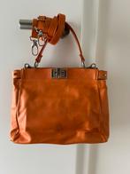 Leren handtas, Sieraden, Tassen en Uiterlijk, Tassen | Damestassen, Ophalen of Verzenden, Nieuw, Oranje, Handtas