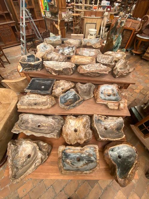 mooie partij versteend houten wasbakken, Antiek en Kunst, Antiek | Woonaccessoires, Ophalen of Verzenden