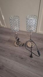 2 tafel lampen inclusief lampen, Huis en Inrichting, Lampen | Tafellampen, Ophalen of Verzenden, Zo goed als nieuw, Glas, Minder dan 50 cm