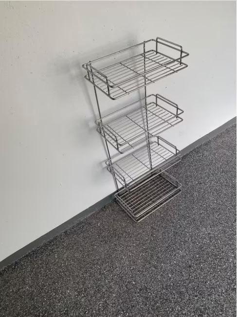 Opbergmanden RVS met 4 manden, Huis en Inrichting, Woonaccessoires | Schalen en Manden, Zo goed als nieuw, Mand, Rechthoekig, Overige materialen