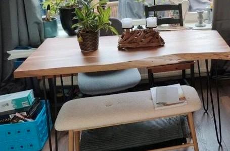 Boomstam eettafel en salontafel, Huis en Inrichting, Tafels | Eettafels, Zo goed als nieuw, 50 tot 100 cm, Vijf personen of meer