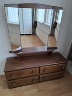 Kaptafel met grote spiegel, Huis en Inrichting, Tafels | Kaptafels, Ophalen, Gebruikt, 100 tot 150 cm, 50 tot 100 cm