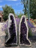 Amethist twin geodes (72-73) van 89 en 97 kg, diep paars, Ophalen of Verzenden, Mineraal