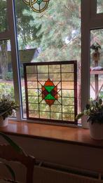 Mooi antiek art deco glas in lood raam, Doe-het-zelf en Verbouw, Glas en Ramen, Ophalen, Zo goed als nieuw, Minder dan 80 cm, Glas in lood
