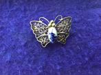 Vlinderbroche, zilver filigrain met delfts blauwe steen, Ophalen of Verzenden, Zo goed als nieuw, Zilver