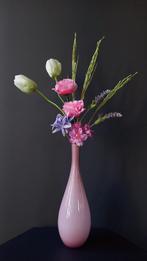 Kunst- en Droogbloemen gebonden boeket met roze vaas  H60 cm, Overige kleuren, 50 tot 75 cm, Nieuw, Ophalen of Verzenden