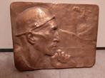 Bronzen plaquette mijnwerker - Constantin Meunier, Antiek en Kunst, Ophalen of Verzenden, Brons