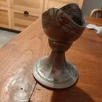  Art Nouveau kelkje, kandelaar van metaal, tin?, Antiek en Kunst, Antiek | Kandelaars, Ophalen of Verzenden