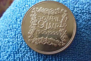 Penning Juliana 90 jaar 1909-1999 FDC 19,7 gram 38 mm Cu/Ni  beschikbaar voor biedingen