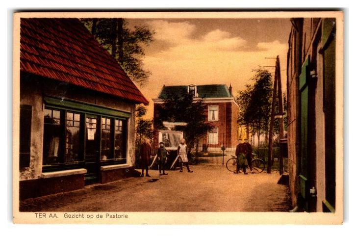 Ter Aar, (boven Alphen aan de Rijn) Gezicht op de Pastorie, Verzamelen, Ansichtkaarten | Nederland, Gelopen, Zuid-Holland, 1940 tot 1960