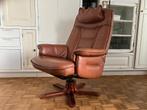 Vintage retro seventies relax fauteuil recliner leder, Huis en Inrichting, Fauteuils, Ophalen, Gebruikt, Scandinavisch Retro seventies vintage recliner
