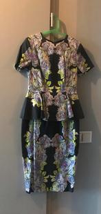 Peplum kokerjurk met bloemen - Maat 34, Kleding | Dames, Jurken, Overige kleuren, Ophalen of Verzenden, Zo goed als nieuw, Knielengte