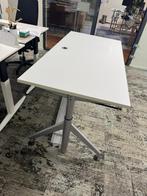 Verstelbaar wit werkbureau 160 x 80 cm, Huis en Inrichting, Bureaus, Ophalen, In hoogte verstelbaar, Zo goed als nieuw, Stabureau