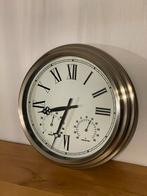 RVS Wandklok 34cm - Goede Kwaliteit, Ophalen of Verzenden, Zo goed als nieuw, Analoog, Wandklok