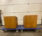 Set van 2 massief eiken kubus, tafeltje, blok. nachtkastje, Huis en Inrichting, Slaapkamer | Nachtkastjes, Ophalen, Minder dan 45 cm