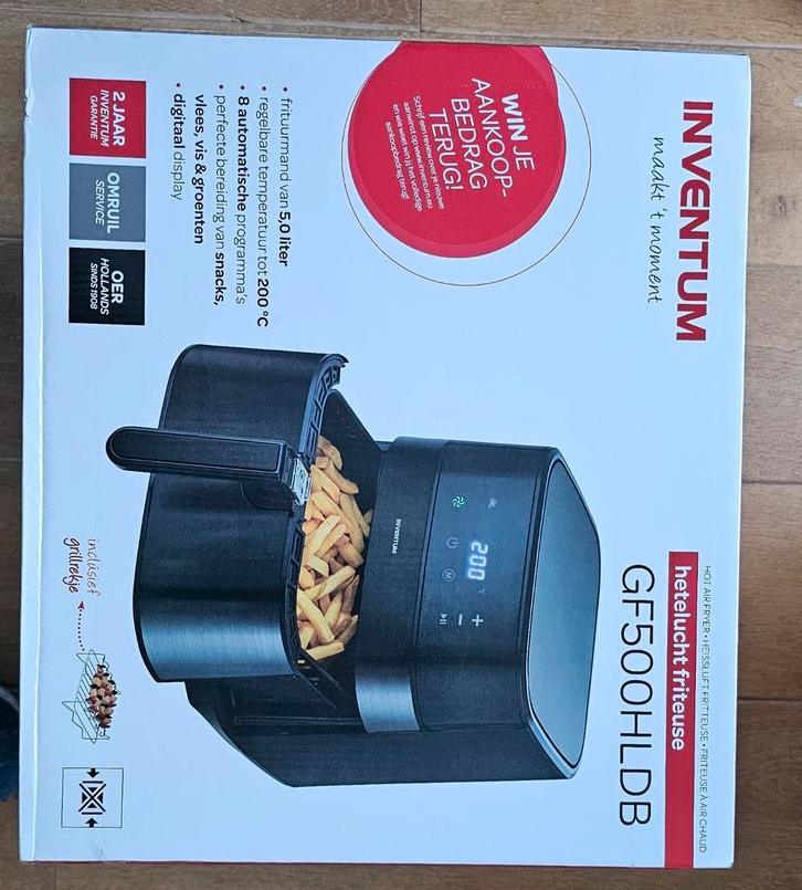 Inventum GF500HLDB Airfryer - 5L, Witgoed en Apparatuur, Airfryers, Nieuw, Airfryer, 1000 t/m 1499 gram, Ophalen