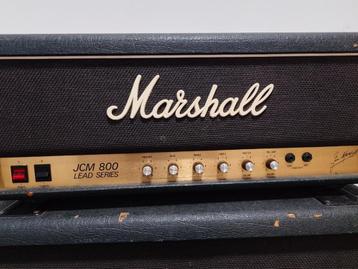 1986 Marshall JCM 800 2204 met flightcase + 4x12 cab beschikbaar voor biedingen