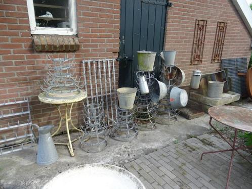 diverse Franse zinken emmers teiltjes lampetkannen etc., Antiek en Kunst, Antiek | Woonaccessoires, Ophalen