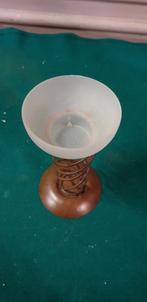 waxinelicht houder glas metaal, Ophalen of Verzenden
