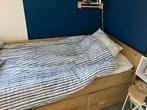 Stoer steigerhouten 1 persoonsbed, Ophalen, 90 cm, Eenpersoons, Bruin