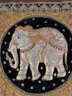 Decoratief olifant wandkleed Kalaga tapijt tempelvoorhang, 50 tot 100 cm, Vierkant, Bruin, Zo goed als nieuw