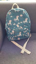 Schooltas blauw/groen eenhoorns, Ophalen, Zo goed als nieuw, 30 tot 40 cm, Minder dan 30 cm