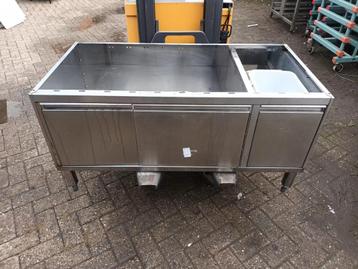 RVS Werkbank kast met laden onderstel horeca voor  frituur beschikbaar voor biedingen