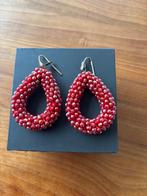 Lott Gioielli glaskraal oorbellen rood, Met kristal, Hangers, Ophalen of Verzenden, Rood