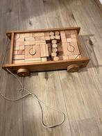 Houten Kar met Blokken - Vintage Speelgoed, Ophalen of Verzenden, Gebruikt, Overige merken