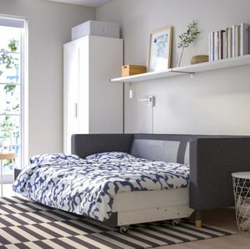 IKEA LANDSKRONA 3-zits slaapbank, Gunnared donkergrijs/hout - afbeelding 6