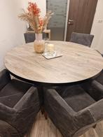 Ronde Eettafel met 5 stoelen, Huis en Inrichting, Tafels | Eettafels, Ophalen, Rond, Zo goed als nieuw, Vijf personen of meer