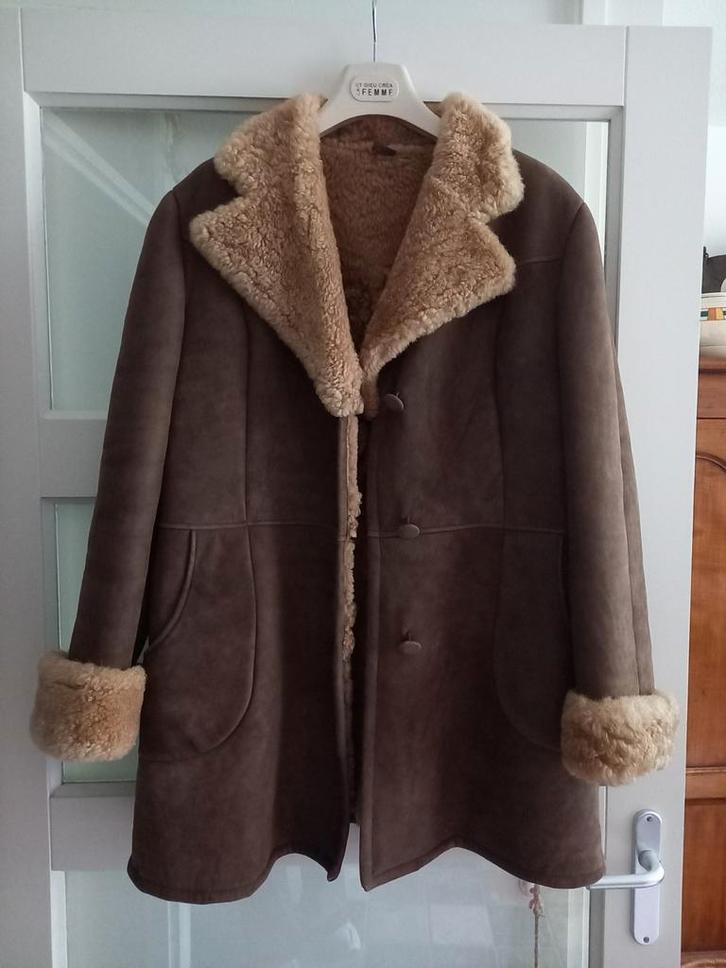 Lammy coat van echt schapenvachtleer L/XL, Kleding | Dames, Jassen | Winter, Zo goed als nieuw, Maat 46/48 (XL) of groter, Bruin