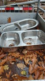 RVS aanrechtbak dubbel, Ophalen of Verzenden, Nieuw, Minder dan 50 cm, Minder dan 100 cm