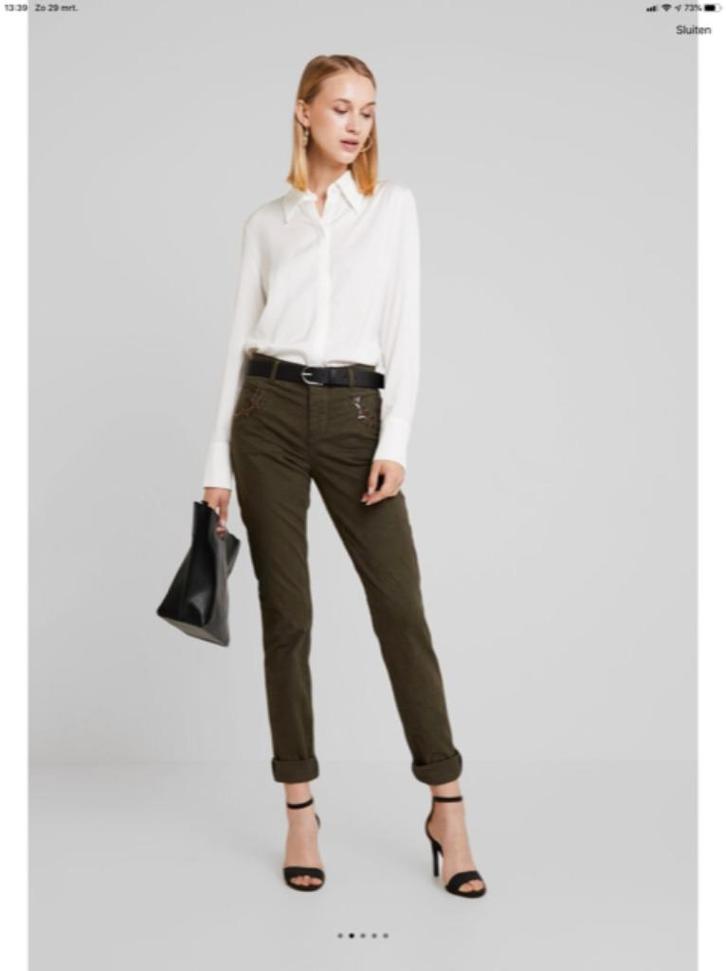 Mos Mosh Naomi G.D. Pant - Maat 27 - forest green, Kleding | Dames, Broeken en Pantalons, Zo goed als nieuw, Maat 36 (S), Groen