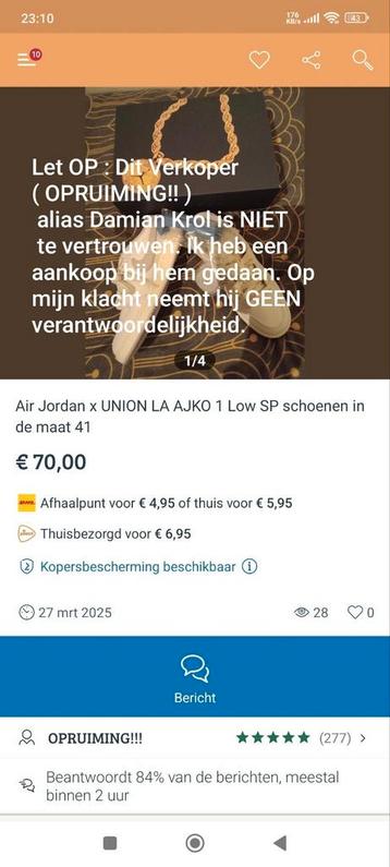  Air Jordan x UNION LA AJKO 1 Low SP schoenen in de maat 41 beschikbaar voor biedingen