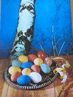 vijf paaskaarsen met beschilderde eieren - zeventiger jaren, Verzenden, 1960 tot 1980, Gelopen, Overige thema's