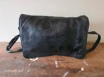 Zwarte leren schoudertas, Ophalen of Verzenden, Gebruikt, Zwart, Handtas