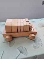 Houten blokken wagen, Ophalen of Verzenden, Gebruikt, Duw- of Trekspeelgoed