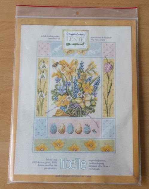 Marjolein Bastin - Lente Patroon + rest zijde - Libelle, Hobby en Vrije tijd, Borduren en Borduurmachines, Gebruikt, Patroon, Handborduren