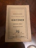 Gebruiksaanwijzing Gritzner naaimachine, Ophalen of Verzenden