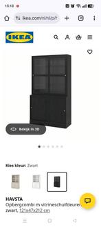 Ikea Buffetkast - HAVSTA Zwart, Huis en Inrichting, Ophalen, 100 tot 150 cm, Zo goed als nieuw, Modern