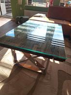 Railway Salontafel met glazen blad, Ophalen, 100 tot 150 cm, 50 tot 100 cm, Zo goed als nieuw