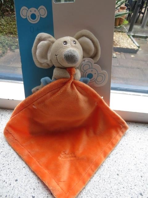 Knuffeldoek Mike the Mouse muis merk Tiamo oranje velours, Ophalen of Verzenden, Nieuw, Olifant