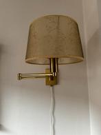 vintage scharnier wandlamp messing, Huis en Inrichting, Lampen | Wandlampen, Vintage, Ophalen of Verzenden, Metaal, Zo goed als nieuw