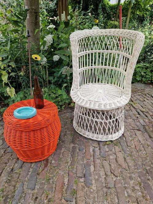Rieten stoeltje jaren 60 70, Antiek en Kunst, Antiek | Meubels | Bedden, Ophalen