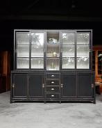 Stoere industriële Schoolkast | Zwarte Buffetkast #2293, Huis en Inrichting, Kasten | Buffetkasten, Niet ingevuld, 200 cm of meer