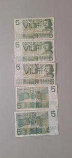 5x 5 Gulden Biljet - 1966 - vondel, Postzegels en Munten, Bankbiljetten | Nederland, Ophalen of Verzenden, 5 gulden