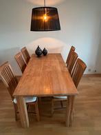 Teak houten eethoek 6 personen, Ophalen, Gebruikt, 75 cm of meer, 60 cm of meer