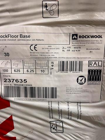 19 platen ROCKFLOOR BASE 30MM Steenwol Rockwool 11,9m2 beschikbaar voor biedingen